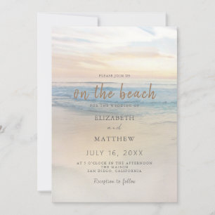 Beach Seaside Sunset Wedding Invitation
