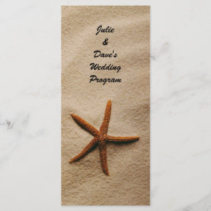 Beach Serenity Wedding Program Card