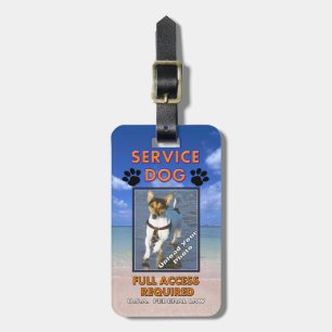 Beach Service Dog Photo ID Luggage Tag
