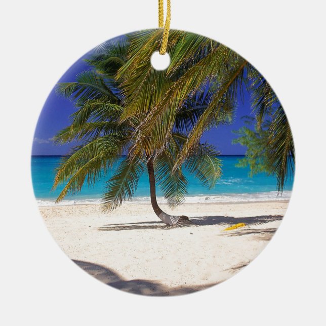 Beach Seven Mile Grand Cayman Ceramic Ornament (Front)