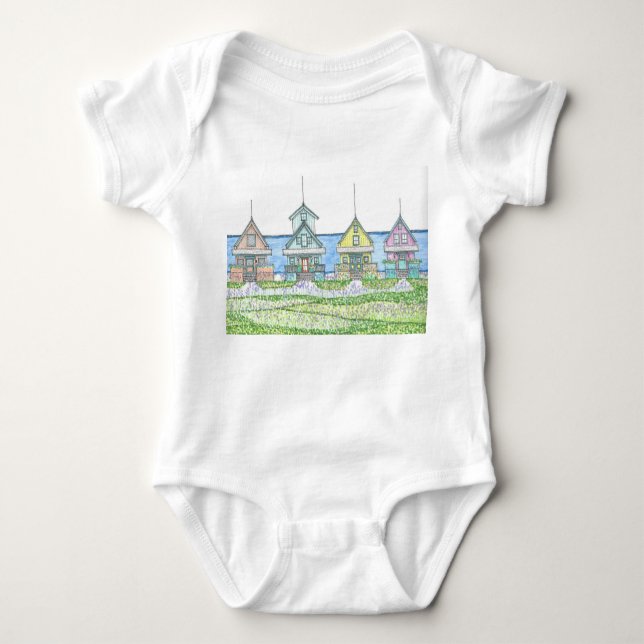Beach Shack Life 1; Baby Clothing Baby Bodysuit (Front)