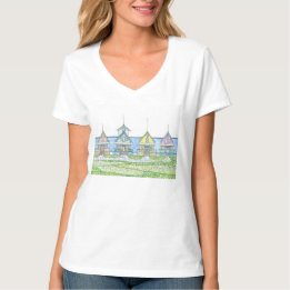 Beach Shack Life 1; Tshirt; Vneck; Blue T-Shirt