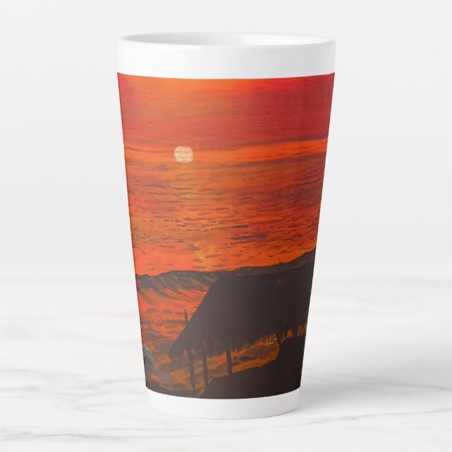 Beach Shack, Original by Gary Poling Latte Mug (Front)