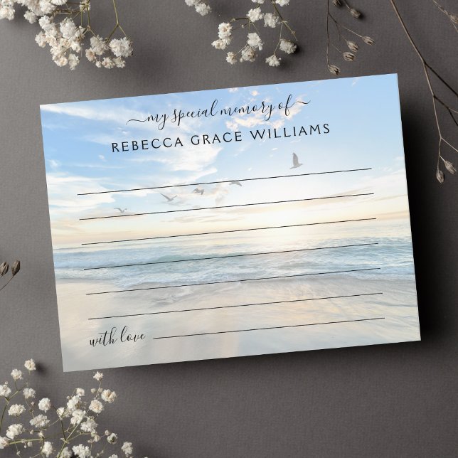 Beach Share A Memory Photo Funeral Postcard (Beach Share a Memory Card)