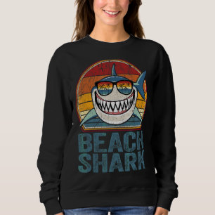 Beach Shark Retro Daddy Dad Father Day Papa Sweatshirt