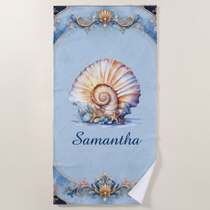 Beach shell bride tribe gifts seashell blue towel