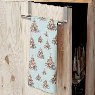 Beach Shell Christmas Tree Pattern Tea Towel