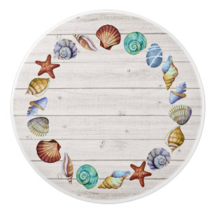 Beach Shell Circle Drawer Knobs Darker Version