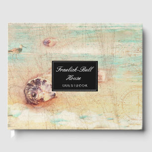 Beach Shell Collage Hospitality Guest Book