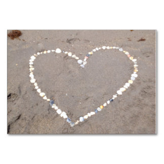 Beach Shell Heart Table Number