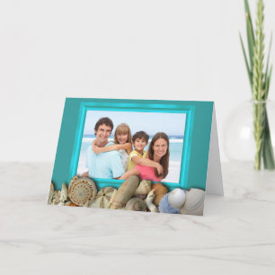 Beach Shells Family Photo Frame Holiday Cards