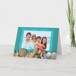 Beach Shells Family Photo Frame Holiday Cards