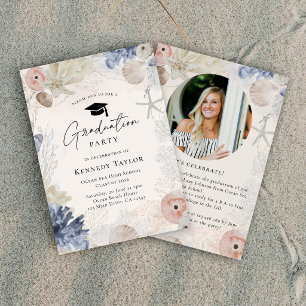 Beach Shells Graduation Party Invitation
