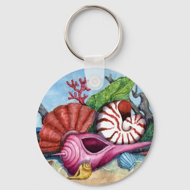 Beach Shells Painting keychain (Front)