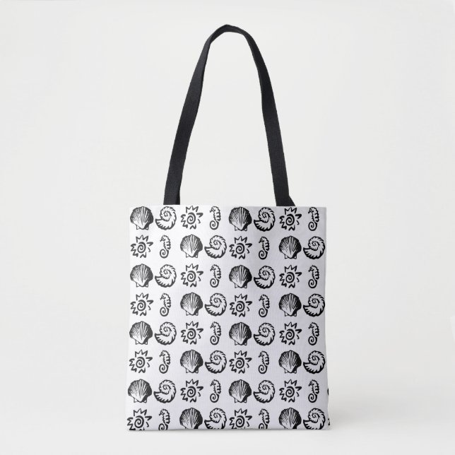 Beach, shells pattern, Beach symbols Tote Bag (Front)