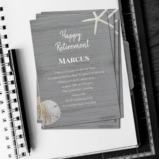 Beach Shells Retirement Party Invitation
