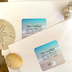 Beach Shells Return Address Envelope Seal