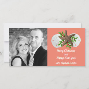 Beach Shells Swag Tropical Christmas Photo Card