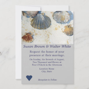 Beach Shells Theme Wedding Invitation