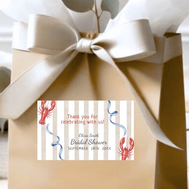 beach She's a Catch Bridal Shower Thank You Rectangular Sticker (Creator Uploaded)