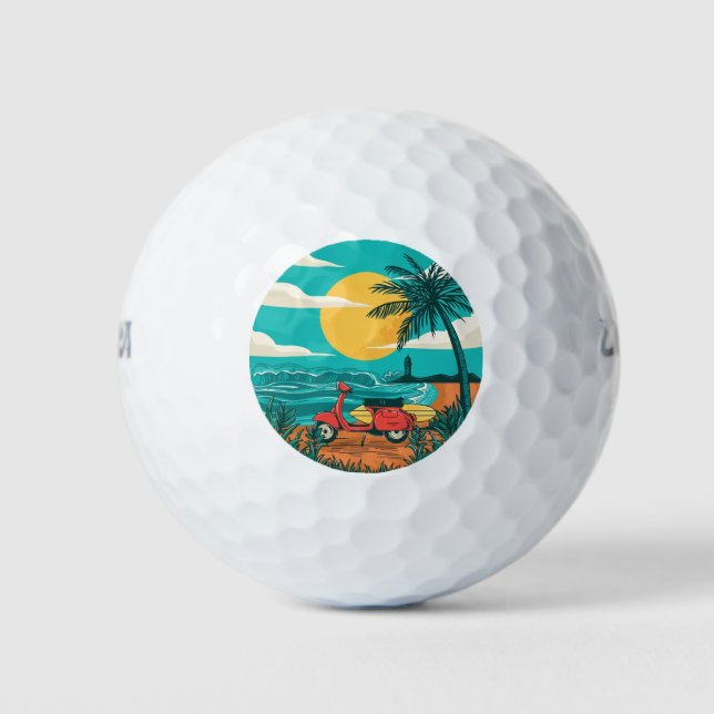 Beach shirt, Vacation, Summer Vacation  Golf Balls (Front)