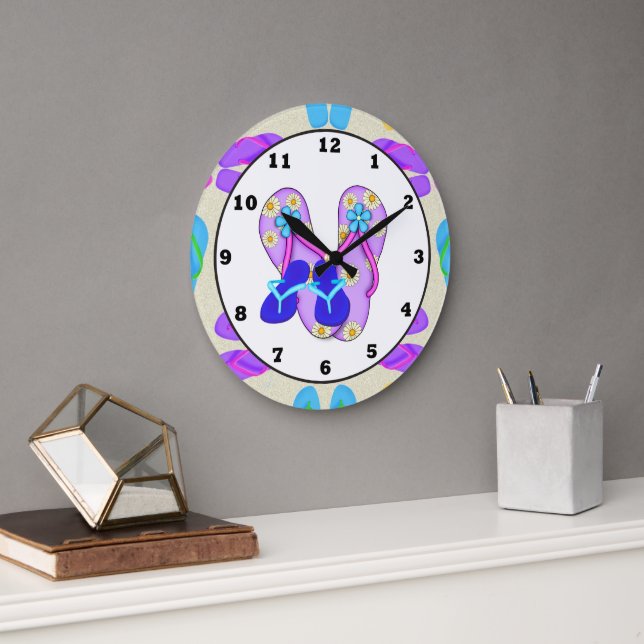 Beach Shoes Tropical wall clock (Office)