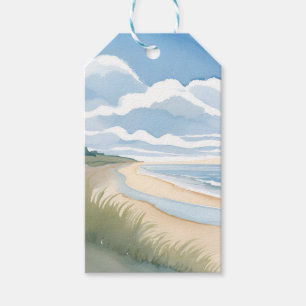 Beach Shore Walk Coastal Ocean Watercolor Gift Tags