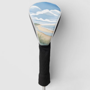 Beach Shore Walk Coastal Ocean Watercolor Golf Head Cover