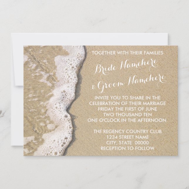 Beach Shore Wedding Invitations (Front)