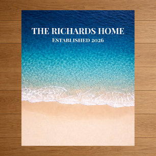 Beach Shoreline Custom Name Poster