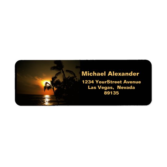 Beach Shoreline Sunset Return Address Label