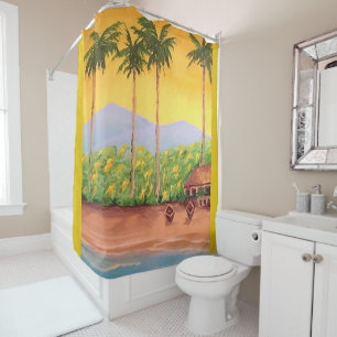 Beach shower curtain