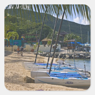 Beach side at Leverick Bay Resort & Marina, Square Sticker