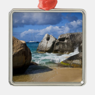 Beach side at Virgin Gorda, British Virgin Metal Ornament