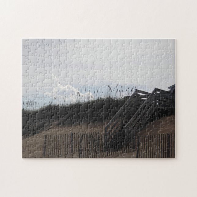 Beach Side Photo with Sea Grasses & Stairs Jigsaw Puzzle (Horizontal)