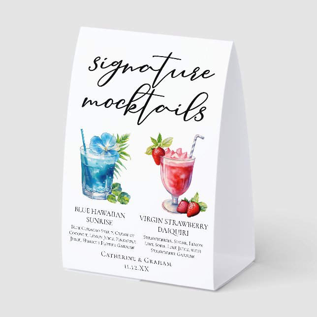 Beach Signature Mocktails Summer Wedding Menu (Front)