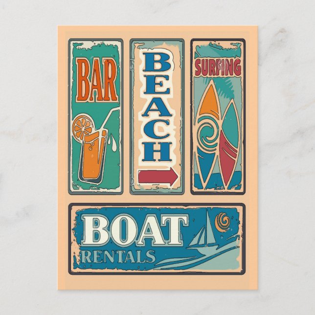 Beach Signs Postcard (Front)