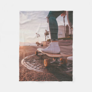 beach skating fleece blanket
