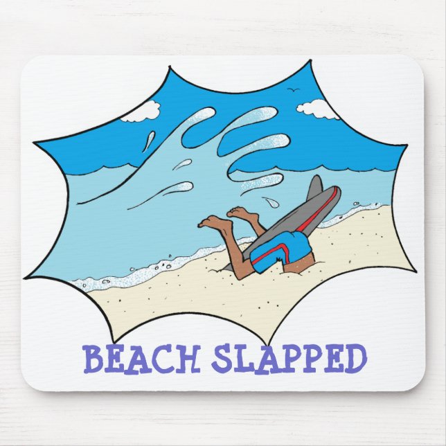 Beach Slapped Surfer Mouse Pad (Front)