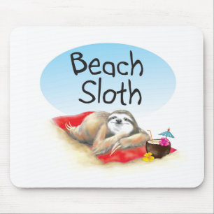 Beach Sloth Mouse Pad