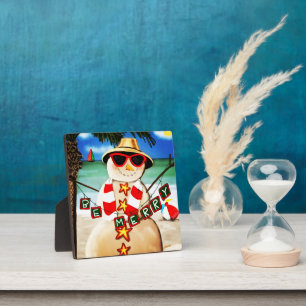 Beach Snowman' Christmas Inspirivity Plaque