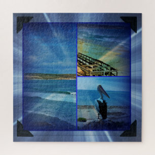 Beach Sparkle Photo Collage, Jigsaw Puzzle