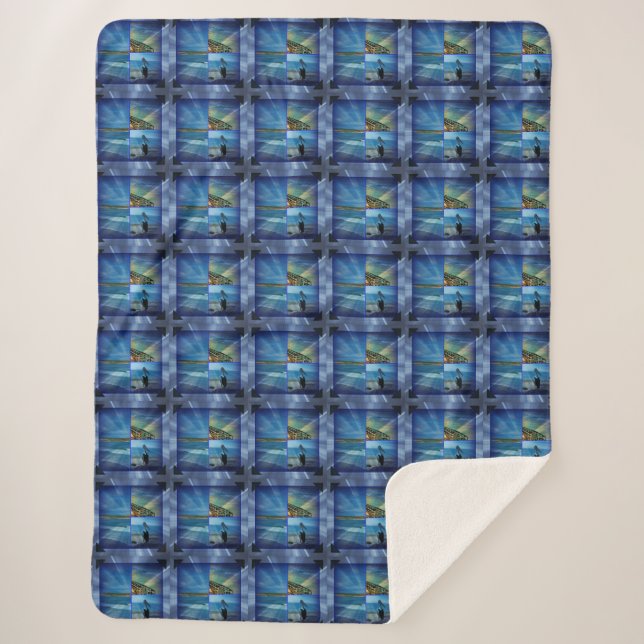 Beach Sparkle Photo Collage, Sherpa Blanket (Front)