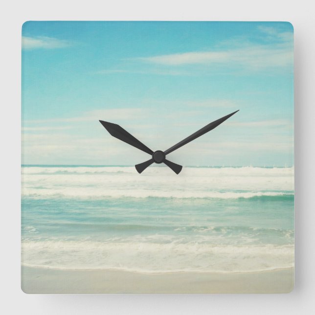Beach Square Wall Clock (Front)