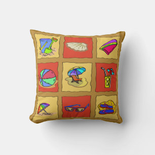 Beach Squares Designs Cushion