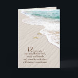 Beach Starfish 12th Anniversary   Card<br><div class="desc">Pair of starfish on beach sand for 12th wedding anniversary.
The anniversary year can be changed.</div>