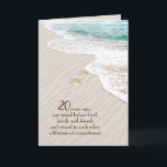 Beach Starfish 20th Anniversary Card<br><div class="desc">Pair of starfish on beach sand for 20th wedding anniversary.
The anniversary year can be changed.</div>