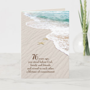 Beach Starfish 76th Anniversary Card
