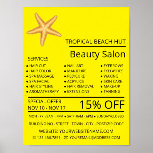 Beach Starfish, Beautician, Beauty Salon Advert Poster