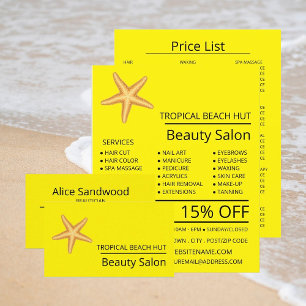 Beach Starfish, Beautician, Beauty Salon Business Card